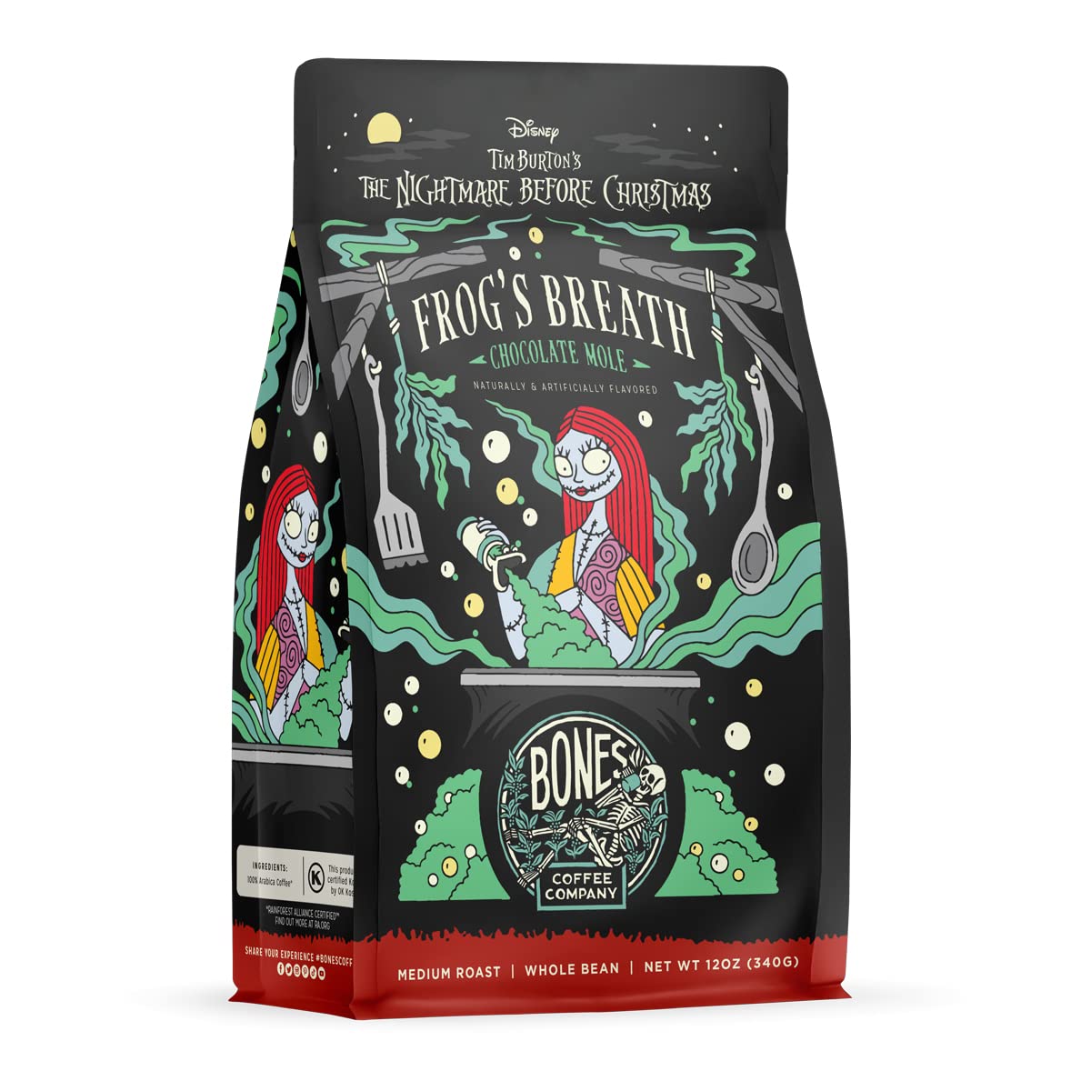 Bones Coffee Company Fallout Rocky Route 66, Rocky Road Flavored Coffee, Medium Roast Low Acid Arabica Beans Compatible with Auto drip and French Press Coffee Maker, 12 Oz Ground