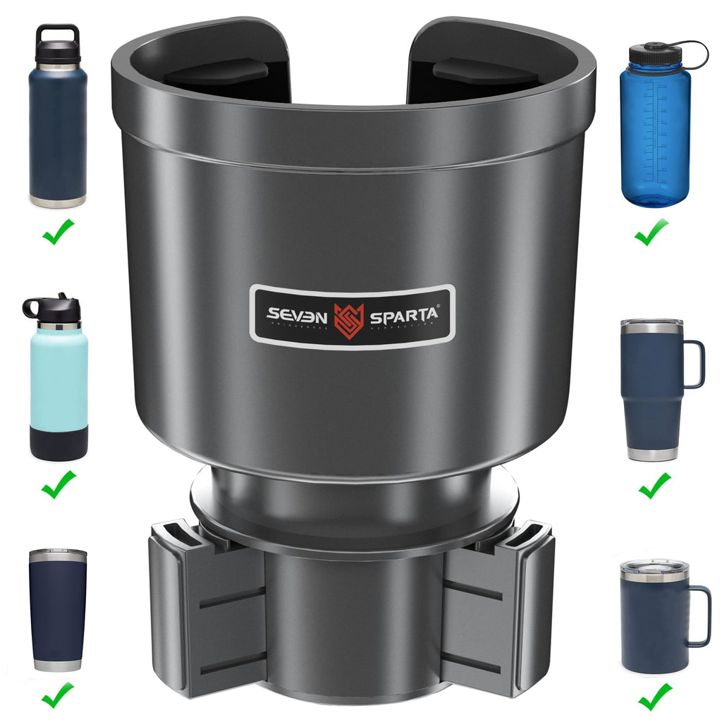 Upgraded Car Cup Holder Expander Adapter with Offset Adjustable Base, Compatible with Yeti 14/24/36/46oz Ramblers, Hydro Flasks 32/40oz, Other Large Bottles Mugs in 3.5"-4.0", 1 Pack