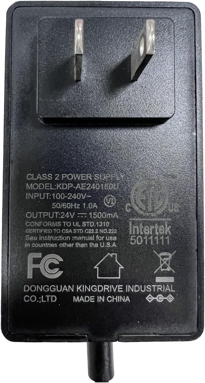 JOOFO AC to DC 24V 1.5A Power Supply Adapter Plug 5.5mm x 2.1mm(JOOFO Floor Lamp Original Adapter)