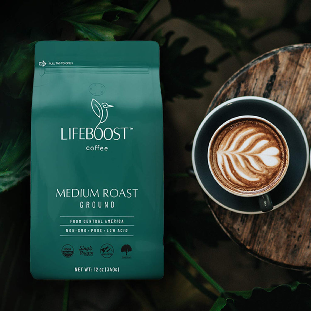 Lifeboost Coffee Whole Bean & Ground Coffee - 2 Pack Bundle - Low Acid Medium Roast x 2