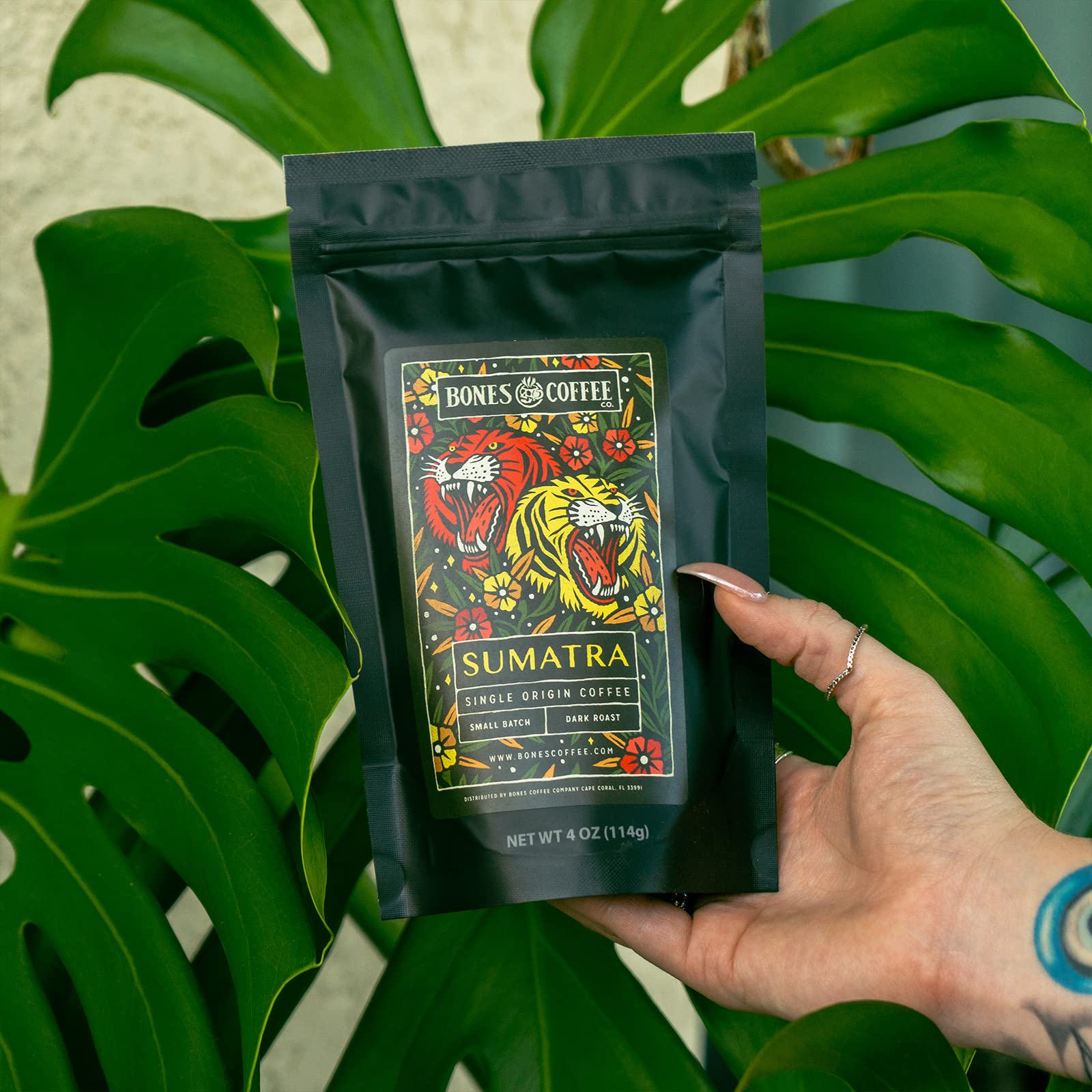 Bones Coffee Company NEW Favorite Flavors Sample Pack, Assorted Flavored Coffee Low Acid Medium Roast Arabica Beans Specialty Coffee Gifts, Auto Drip and French Press Compatible, 4 oz Pack of 5 Ground