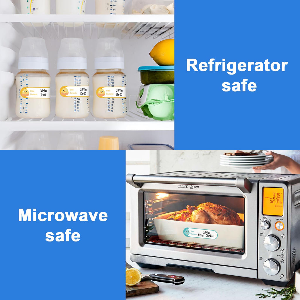 500 Pcs 1" x 3" Freezer Refrigerator Food Labels, Removable Adhesive, Water Oil Resistant, No Residue Food Storage Containers Labels Perfect for Monitoring Your Food in Kitchen