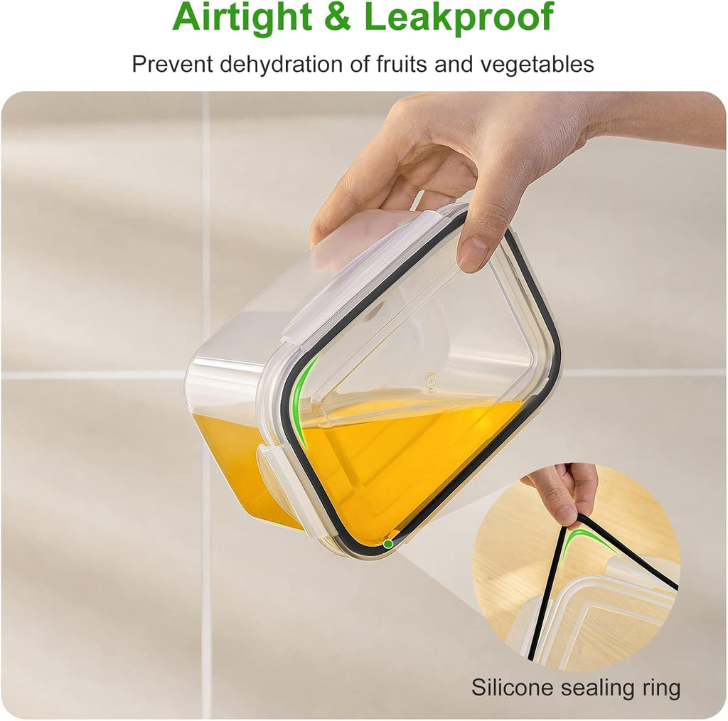 4 PCS Fruit storage Containers for Fridge with Removable Colander and Chopper Set, Leakproof Food Storage Containers with lids, Dishwasher & Microwave Safe Produce Containers to Keep Fruits Fresh ﻿