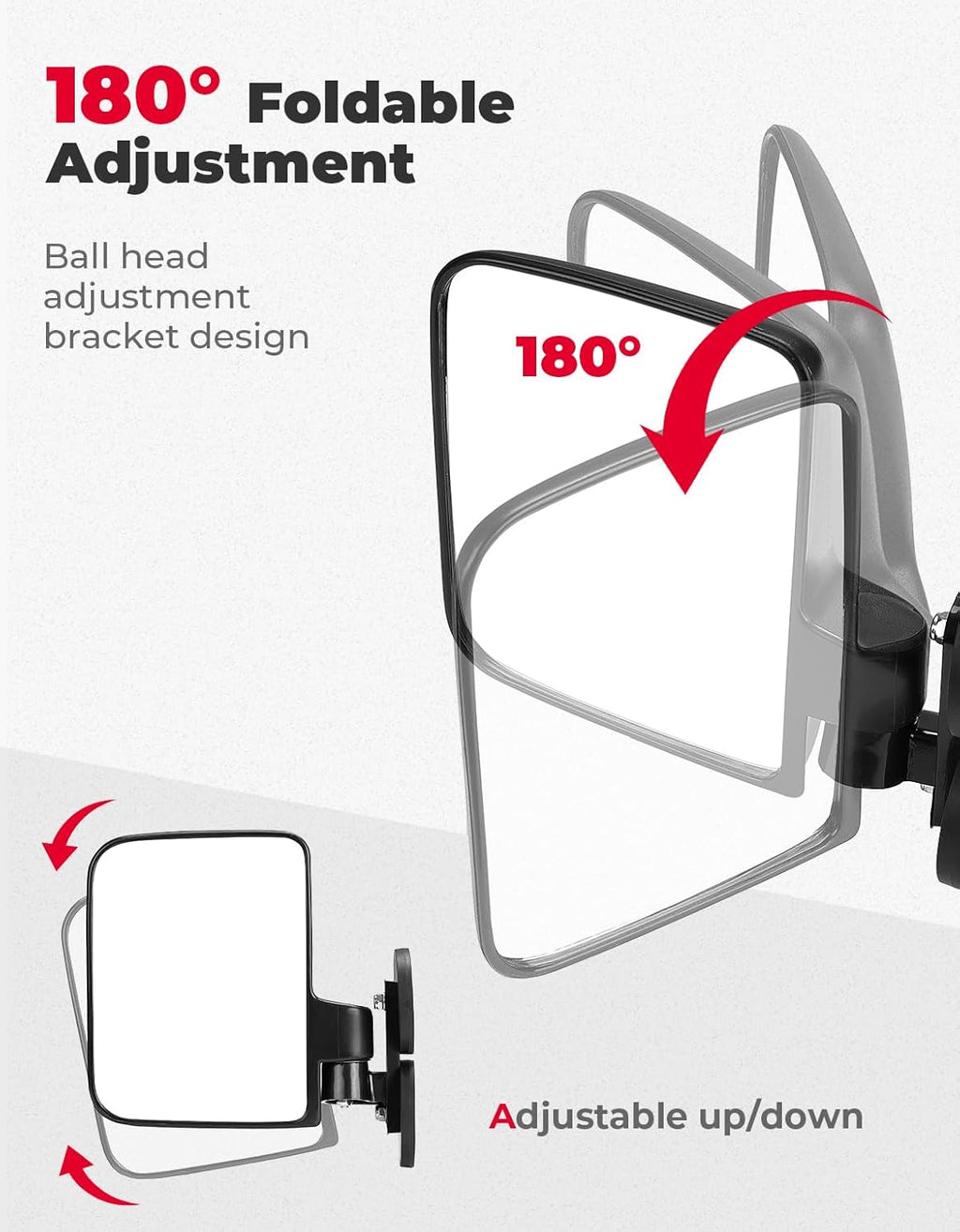 KEMIMOTO Tractor Magnetic Side Mirrors, 114 Lbs Magnet Rear View Mirror for Tractors, Forklifts, Lawn Movers, Golf Cart, Small Dozers, Lift Trucks, Compatible with John Deere, Kubota, Toyota, CASE