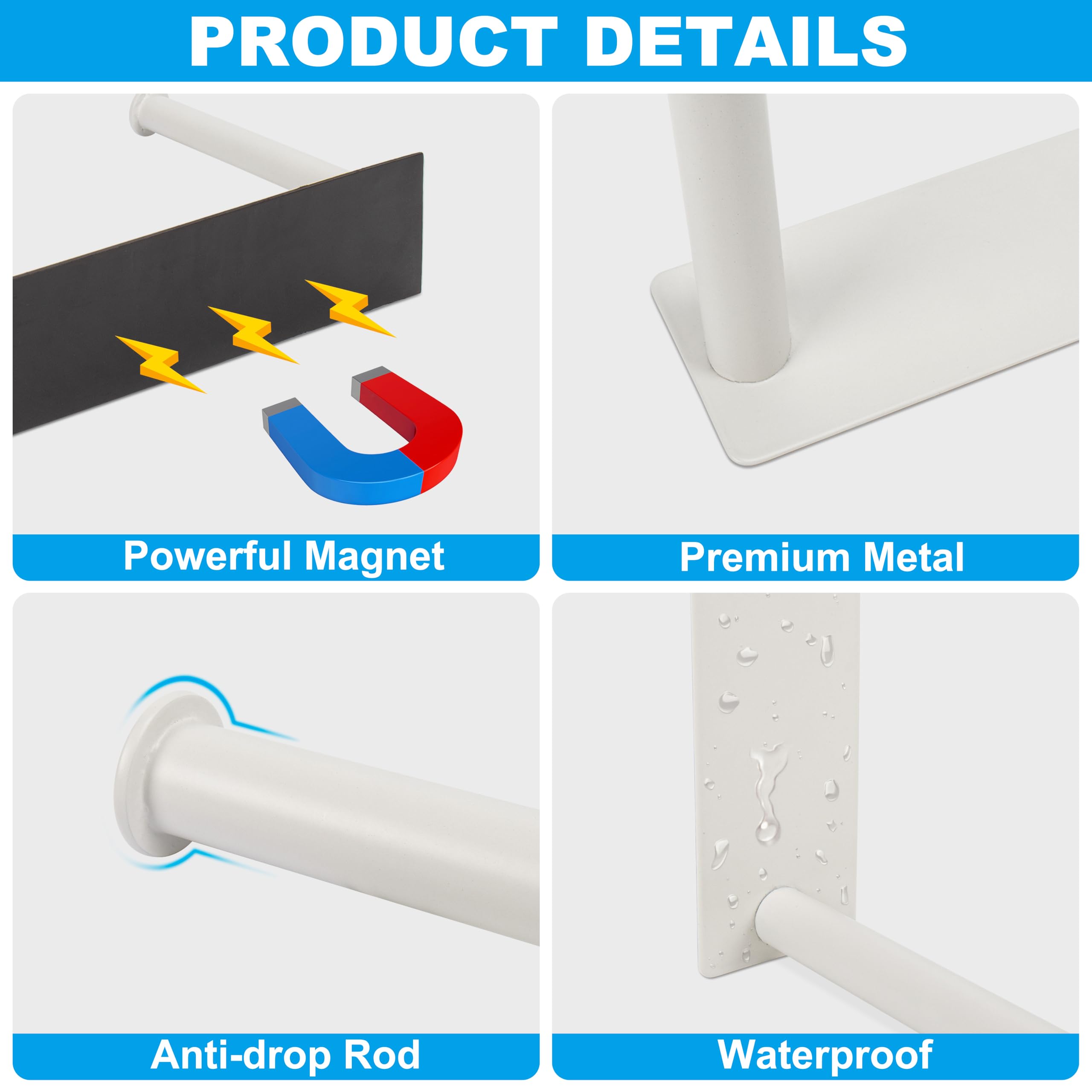 RedCall Magnetic Hanger Organizer for Washing Machine,Strong Magnet Hanger Storage Rack for Laundry Room Organization,Stacker Holder (White)