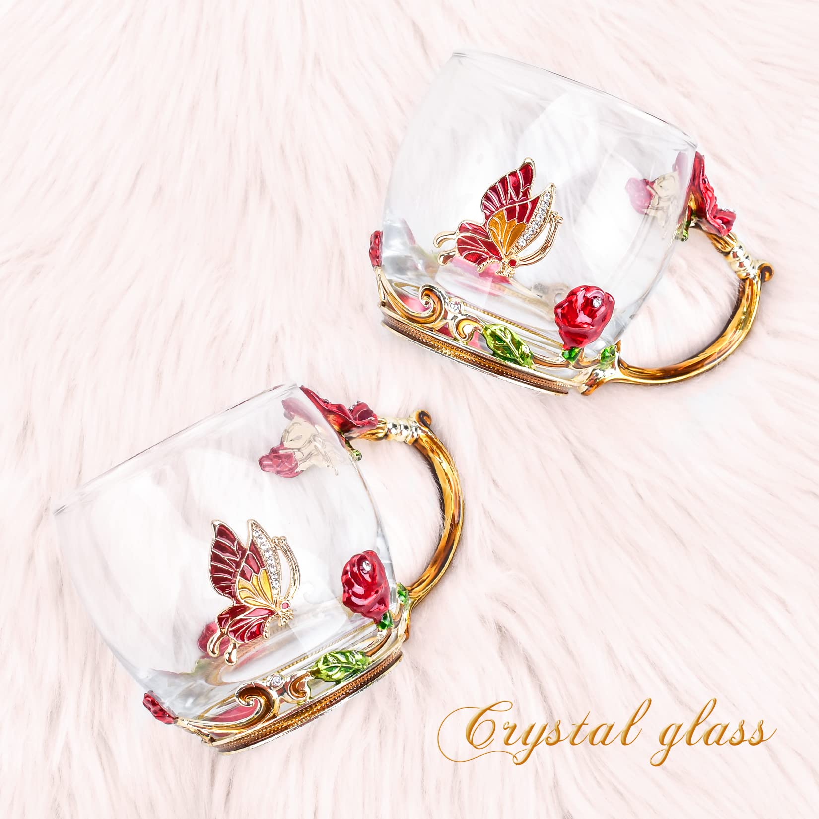 OEAGO Gifts for Mom Women Mothers Day Valentines Day Gifts Glass Coffee Enamels Mug Best Birthday Valentine's for Her Girlfriend Wife from Daughter Son Tea Cup Christmas Stocking Stuffers