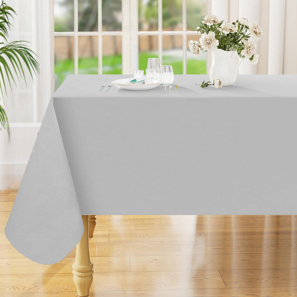 Smiry Rectangle Table Cloth 60x84 Inch, Waterproof Wipeable Vinyl Tablecloths Protector, Oil Spill Proof Plastic Table Cover for Dining, Picnic, Camping, Outdoor, Clear
