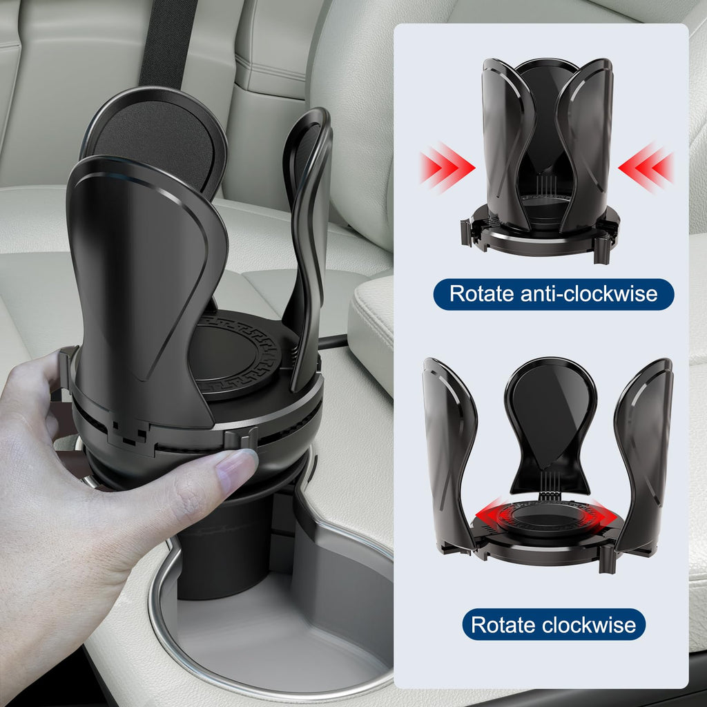 Car Cup Holder Expander, Cup Holder Extender Adapter with Expandable Arm and Adjustable Base, Compatible with Yeti Ramblers 14-64oz, Hydro Flasks 18-64oz Most Coffee Mugs Bottles & Cups
