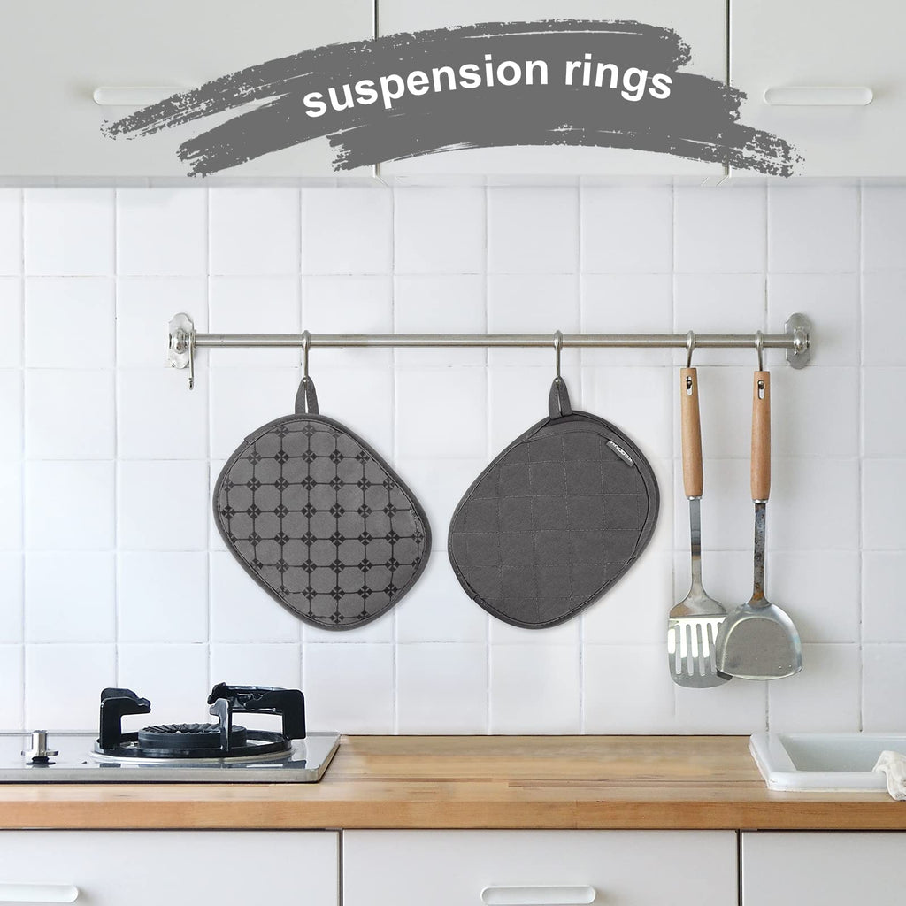 KEGOUU Pot Holders 2pcs Sets,Oven Hot Pads Featuring Silicone Non-Slip Coating,Heat Resistant Potholders for Kitchen Bakeware Cooking