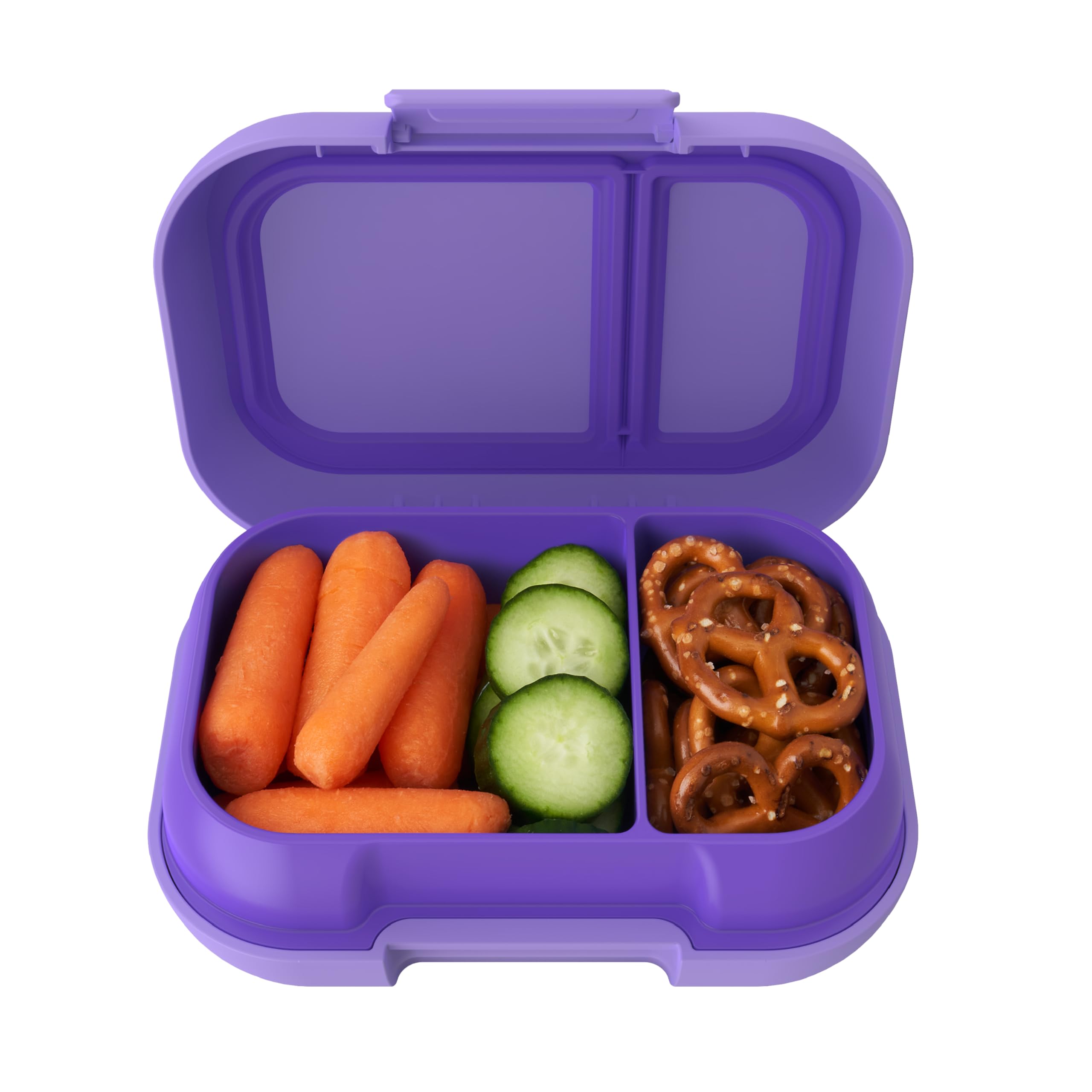 Bentgo Kids Snack - 2 Compartment Leak-Proof Bento Box Container for Snacks and Small Meals, Easy-Open Latch, Dishwasher Safe, BPA-Free for School, Daycare, & Sports - Ideal for Ages 3+ (Green/Navy)