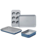 Caraway Mini Bakeware Set – Naturally Non-Stick, Non-Toxic Ceramic Coating – Compact Baking Pans Set for Small Kitchens & Ovens – Includes Baking Sheets, Muffin Pan, Cooling Rack & Storage - Cream