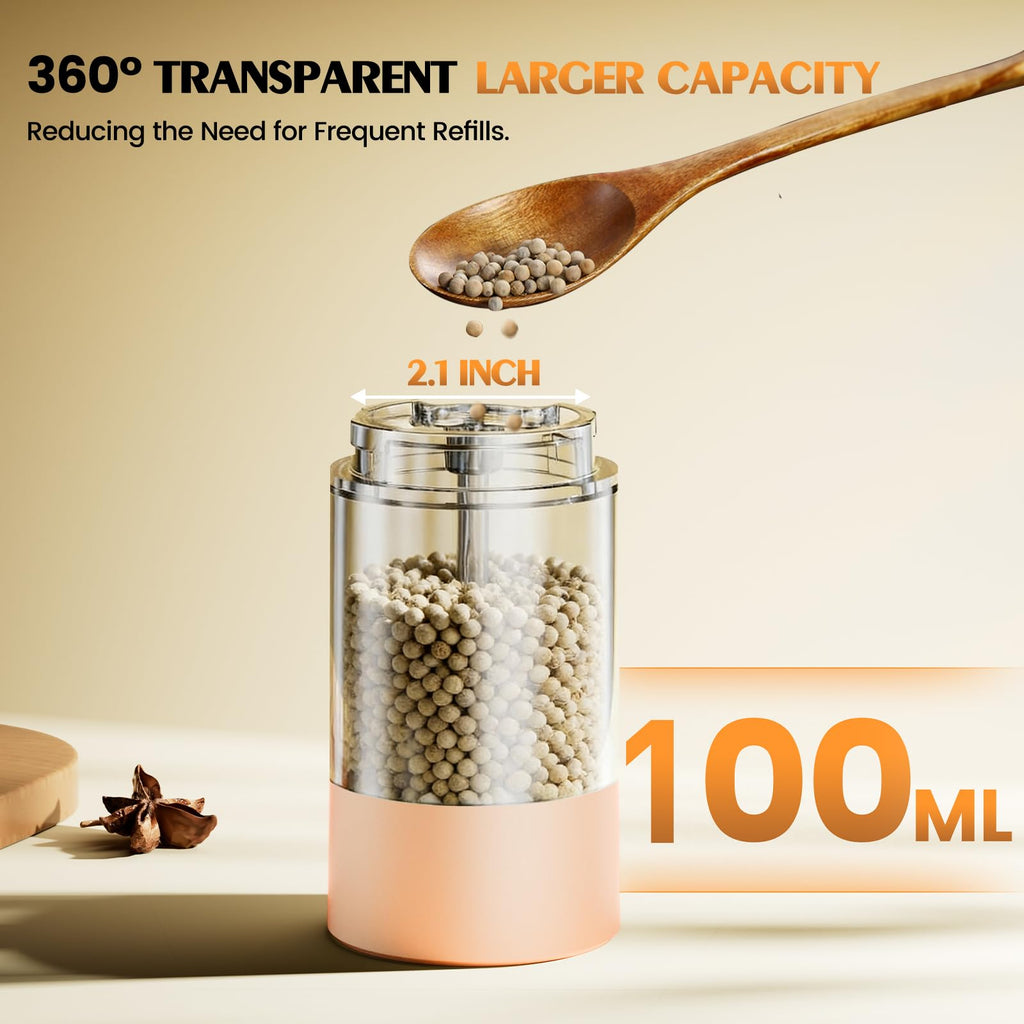 Electric Salt and Pepper Grinder Set Automatic Battery Pepper Mill Shakers Adjustable Coarseness Upgraded Larger Capacity with Led Home and Kitchen Appliances Birthday Gifts for Women Mom