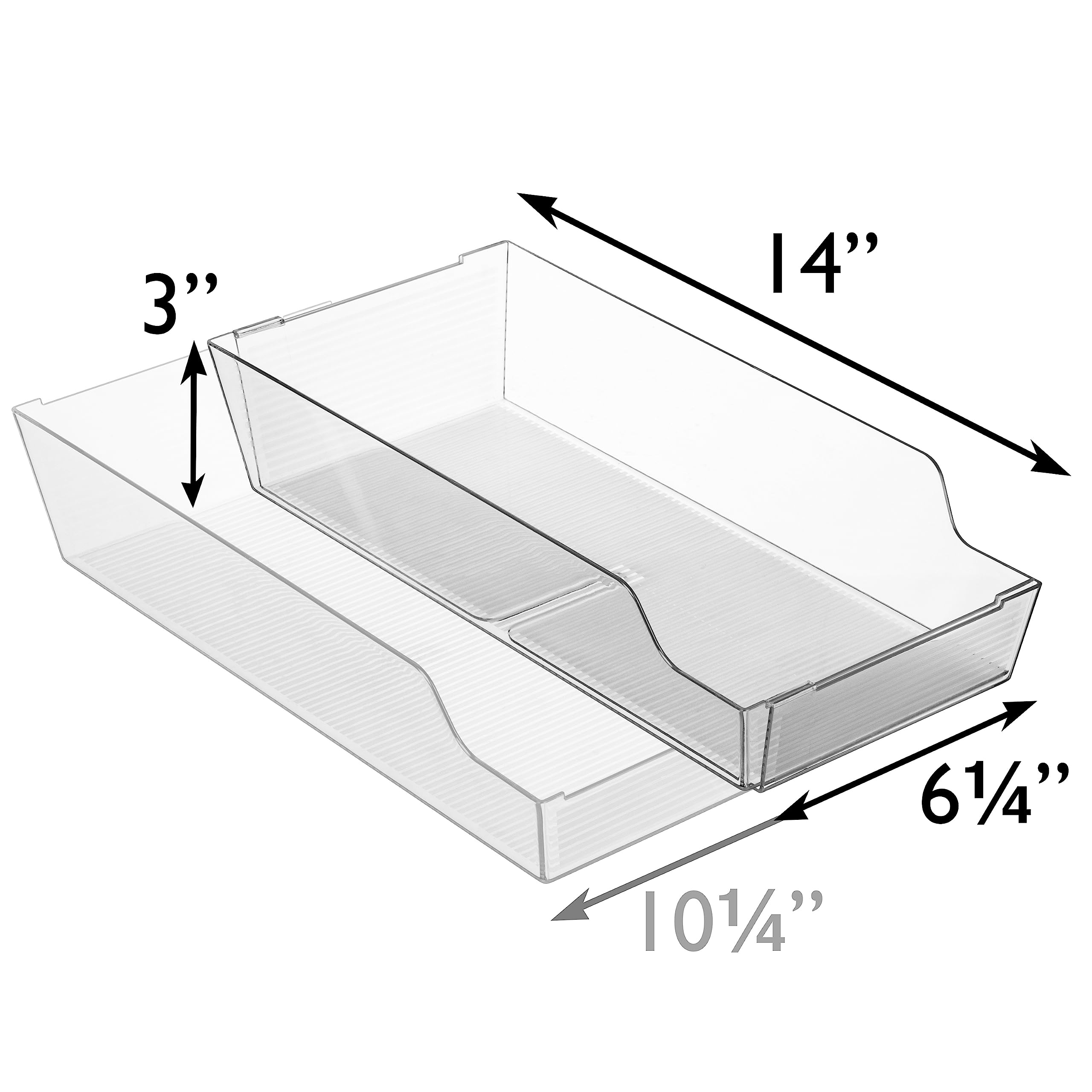 ClearSpace Adjustable Can Organizer for Refrigerator - Expandable Soda Can Dispenser Design Fits Most Cabinets, Pantries, & Refrigerators - Organize Beverages, Soup, & Canned Goods Easily, 4 Pack
