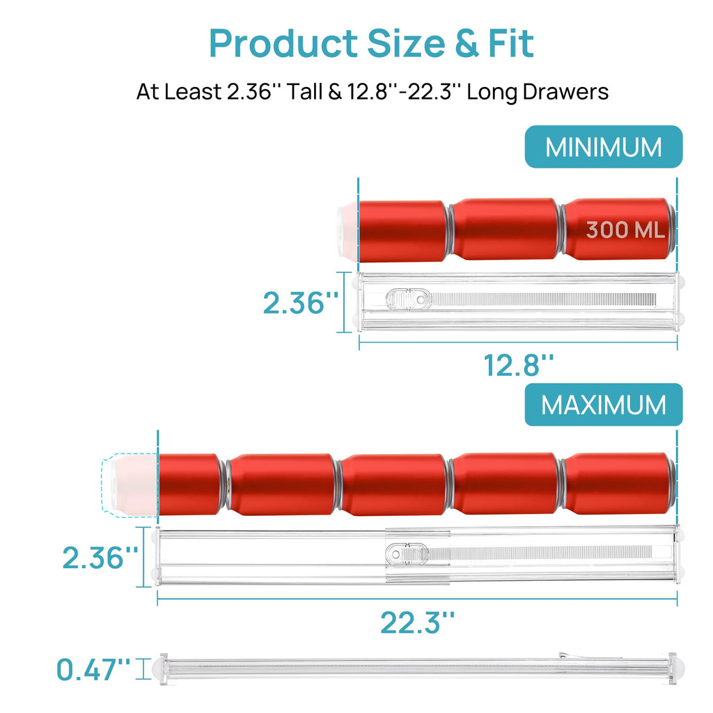 Vtopmart 8 Pack 6" Tall Upgrade Drawer Dividers for Big and Deep Drawer, 12.8"-22.3" Adjustable Expandable Dresser Drawer Organizer, Clear Plastic Separators for Dresser, Baby Supplies, Kitchenware