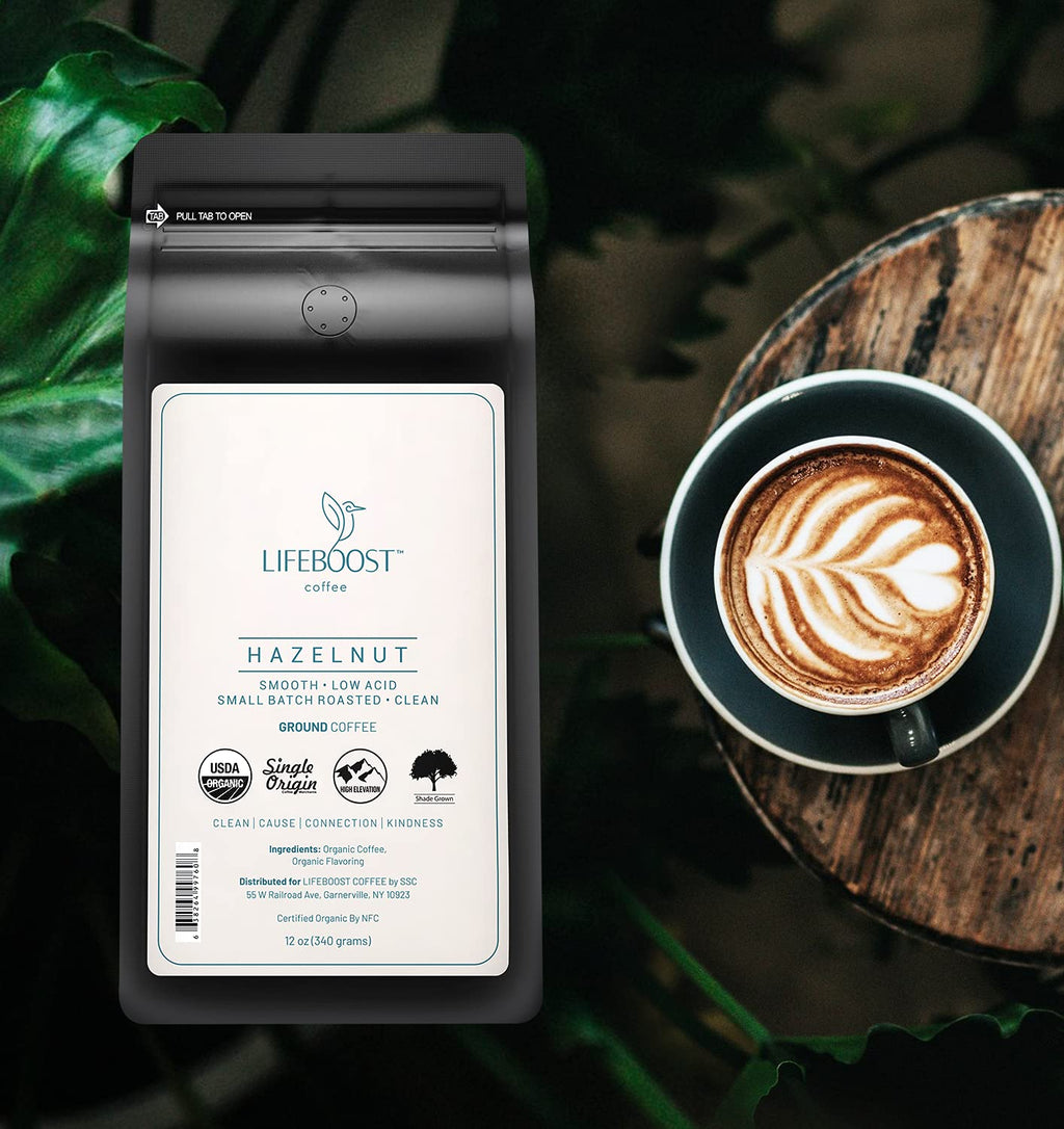 Lifeboost French Vanilla Ground Coffee - Non-GMO Low Acid Single Origin USDA Organic Coffee - Third Party Tested For Mycotoxins & Pesticides - 12 Ounces