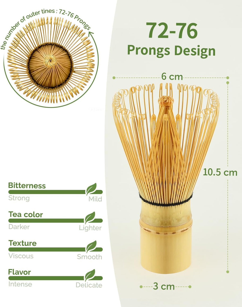 Maestri House 7-Piece Matcha Kit with Ceramic Bowl, Bamboo Whisk & Handcrafted Organic Bamboo Chasen with 72-Prong Design– Perfect for Matcha Lovers