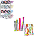 Homecor Water Bottle Organizer, Large Compartment Stackable Kitchen Pantry Organization and Storage Rack& 2 Pack Acrylic Straw Holder for Cabinet Door