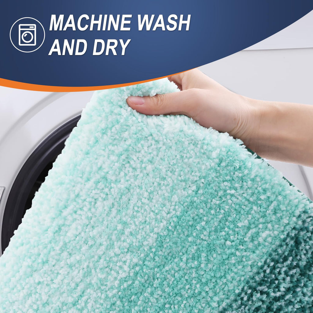 OLANLY Bathroom Rugs Sets 3 Piece, Soft Absorbent Microfiber Bath Mats and U-Shaped Contour Toilet Rug, Machine Wash Dry, Plush Shaggy Bath Mat Set for Bathroom (30"x20"+24"x16"+24"x20", Grey)