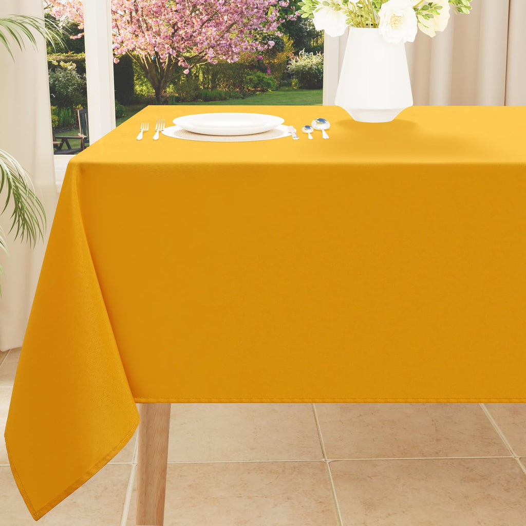 Smiry Rectangle Table Cloth, Waterproof Anti-Scratch Polyester Tablecloth, Decorative Washable Fabric Table Cover for Dining, Buffet, Parties and Outdoor, 60x84, Black