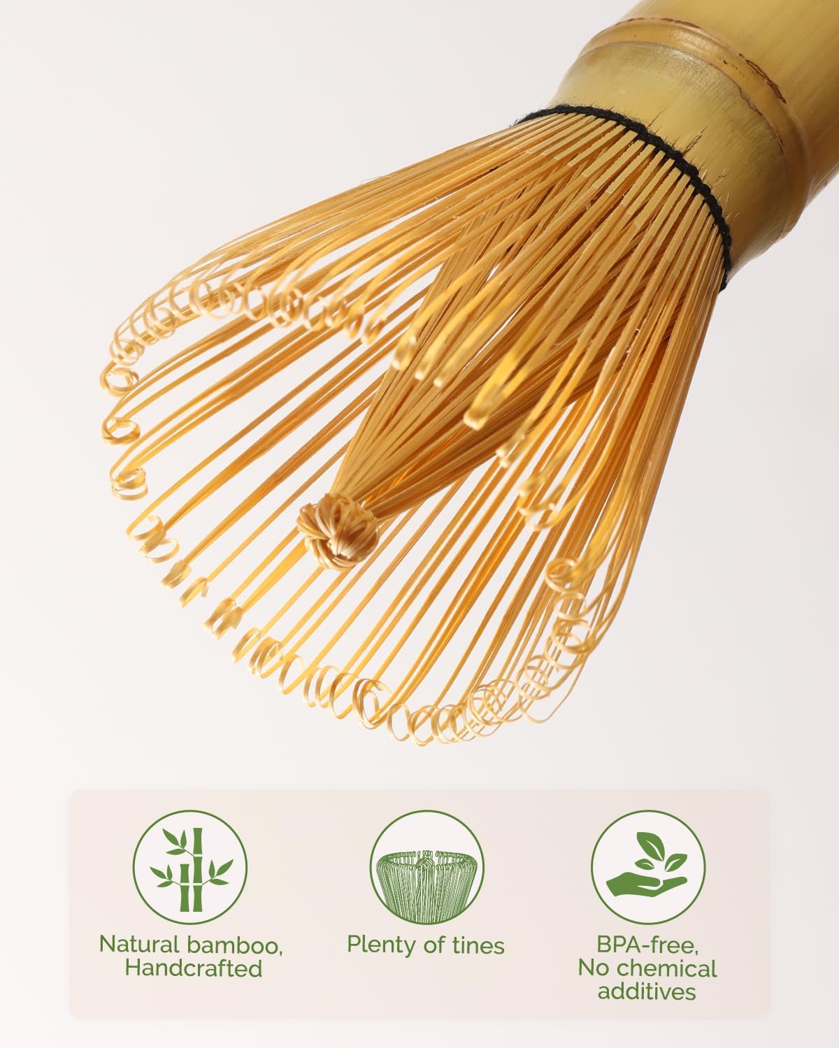 Maestri House Matcha Whisk, Handcrafted Organic Bamboo Chasen with 72-Prong Design for Traditional Japanese Tea Preparation, Authentic Matcha Stirrer for Smooth, Frothy Green Tea