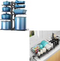 ORDORA Pots and Pans Organizer under Cabinet 20.8" Height & Extendable Large Dish Drying Rack for Kitchen Counter