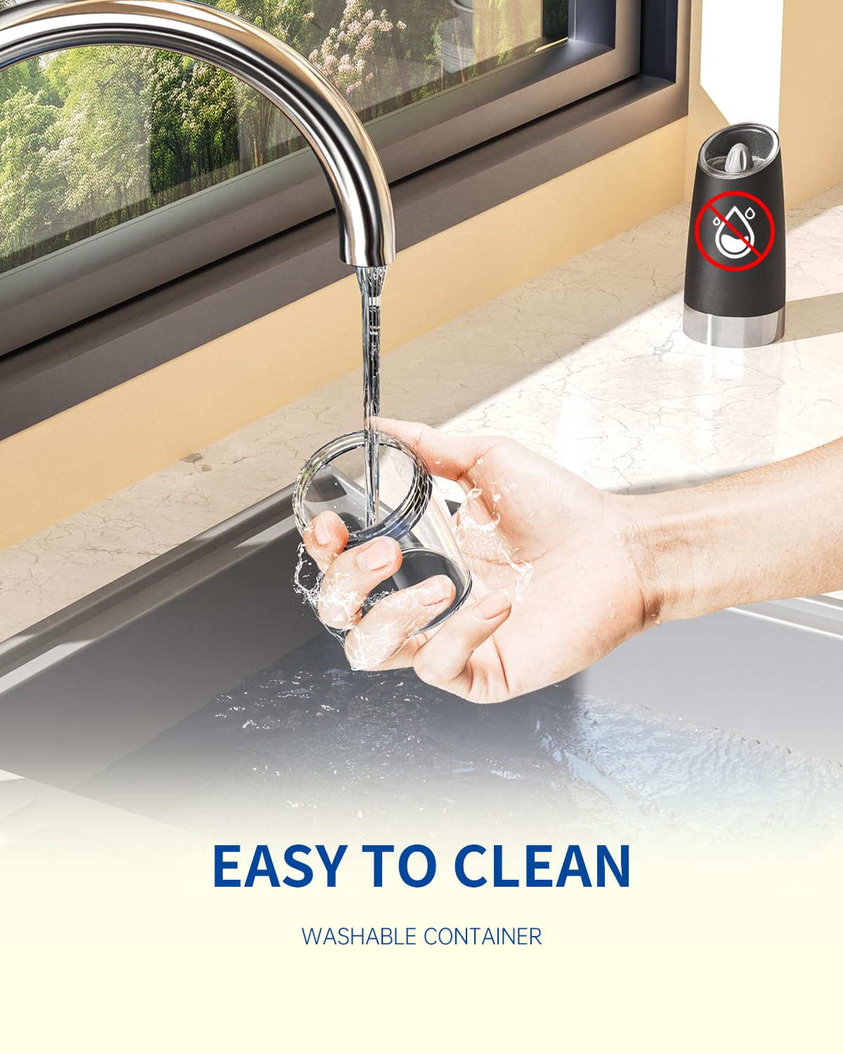 CIRCLE JOY Rechargeable Salt and Pepper Grinder Set Gravity Electric Salt and Pepper Grinder Set, LED Light, Adjustable Coarseness, for Home Kitchen BBQ, Black & White