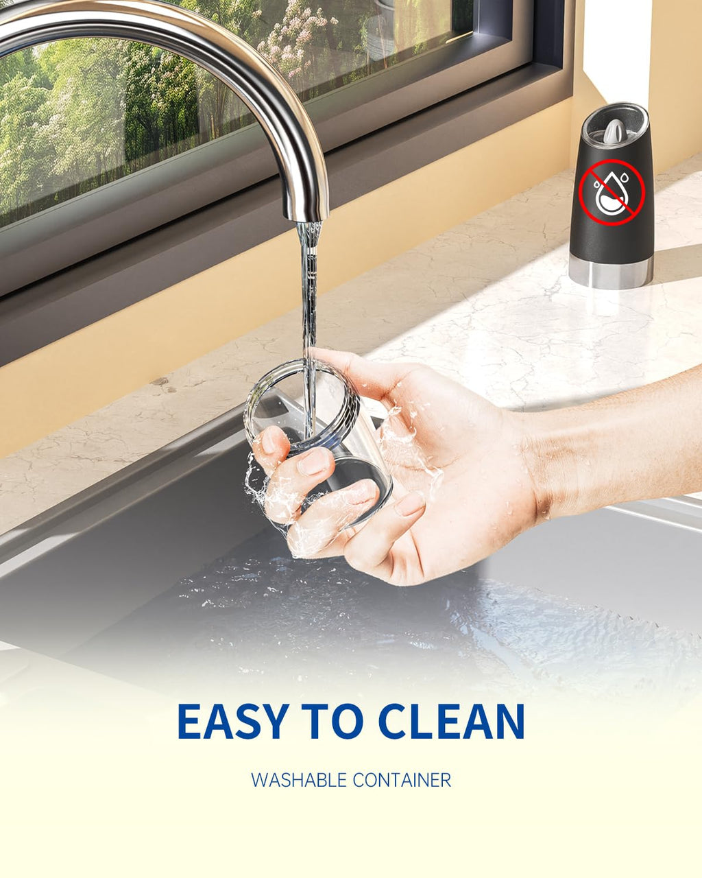 CIRCLE JOY Rechargeable Salt and Pepper Grinder Set Gravity Electric Salt and Pepper Grinder Set, LED Light, Adjustable Coarseness, for Home Kitchen BBQ, Black & White