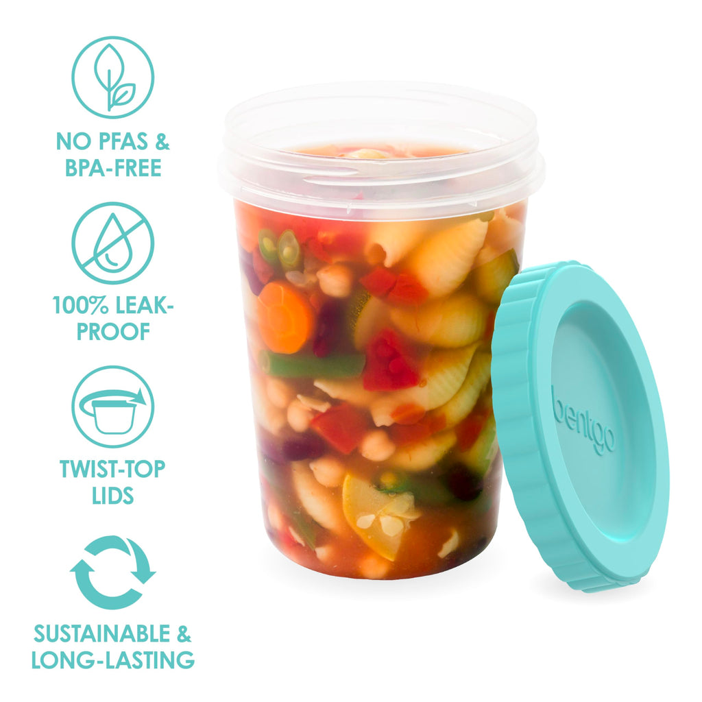 Bentgo Prep - 20 Piece 8 fl oz Leak-Proof Deli Containers with Lids, Food Storage for Meal Prep, Twist-Top, Reusable, PFAS & BPA-Free, Stackable, Microwave, Freezer, & Dishwasher Safe (Honeydew)