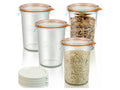 Freshmage Canning Jars 27 oz 2 Pack, Sourdough Starter Jars with 2 Lids Per Jar (Glass Sealing Lid & Plastic Lid), 800ML Wide Mouth Airtight Glass Storage Containers for Pickles, Yogurt, Pasta, Cereal