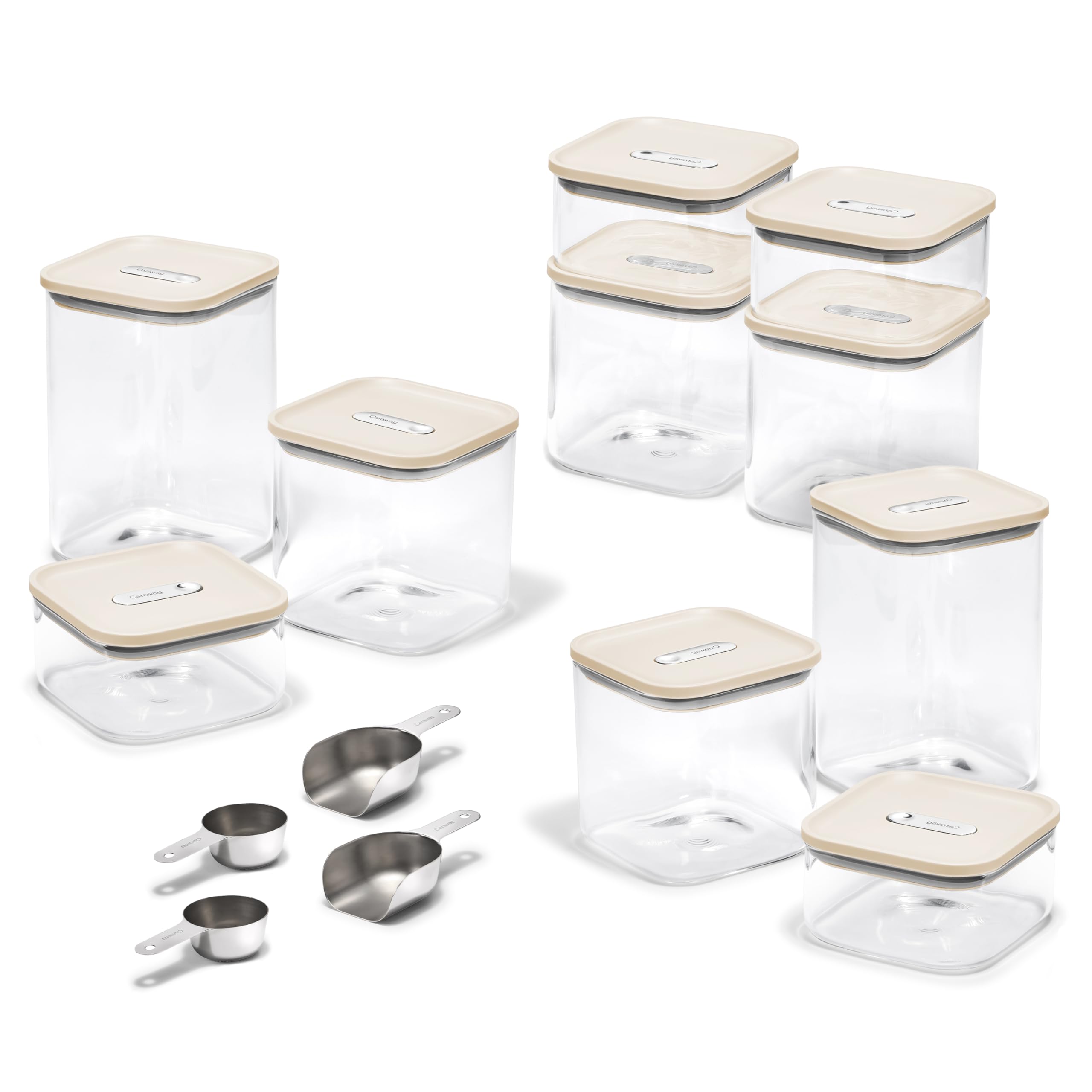 Caraway 13-Piece Glass Airtight Food Storage Containers with Lids – Non-Toxic, BPA-Free Kitchen Storage Containers – Stackable, Space-Saving Airtight Containers for Dry Goods and More - Navy