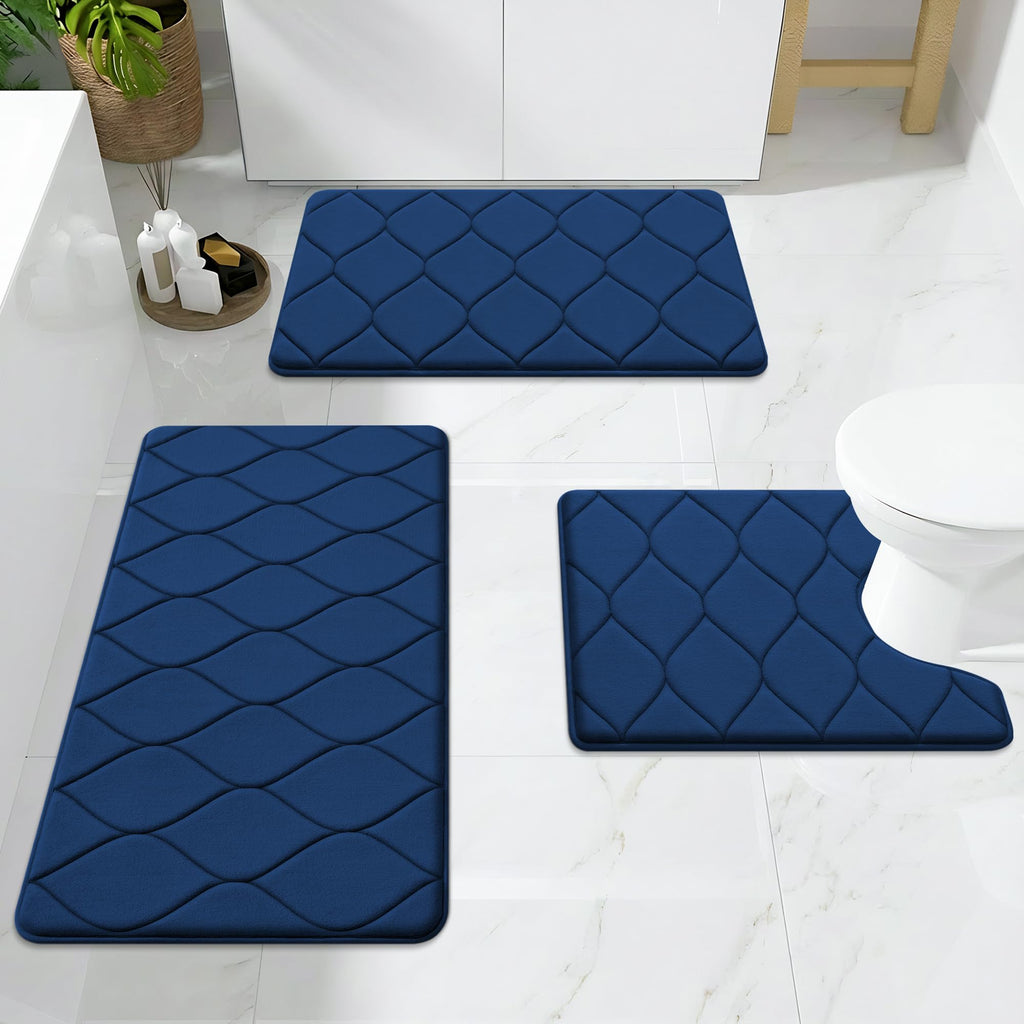 Smiry Memory Foam Bath Mat 30''x20'', Ultra Soft Non-Slip Bathroom Rug, Plush Water Absorbent Quick Dry and Machine Washable Floor Mat for Shower, Tub & Home Decor, Grey