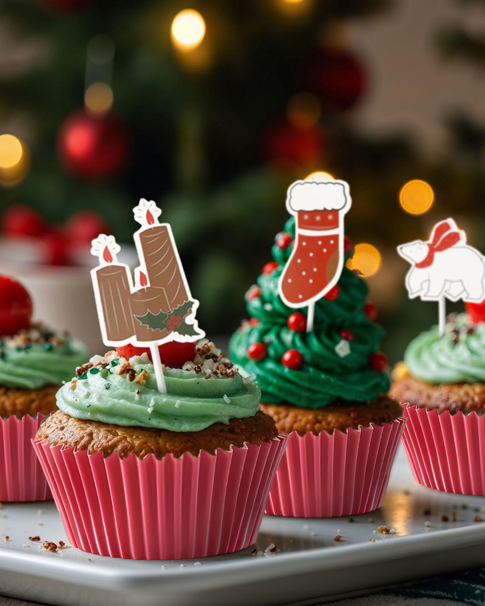 200pcs Standard Blue cupcake liners for baking,food-grade cupcake wrappers, greaseproof parchment muffin liners Christmas muffin liners for Christmas decorations