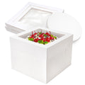 Cake Boxes 10×10×8 inch White Tall Cake Boxes with Window Cajas Para Pasteles for Cakes, Pies, Pastries, Birthday, Party (2 Pack)