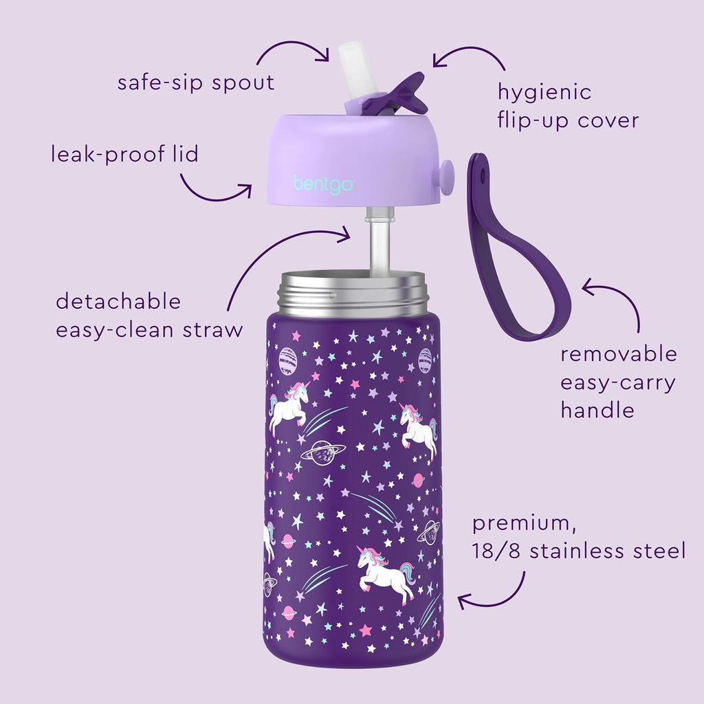 Bentgo 2-in-1 Backpack & Insulated Lunch Bag Set With Stainless Steel Water Bottle (Unicorn)