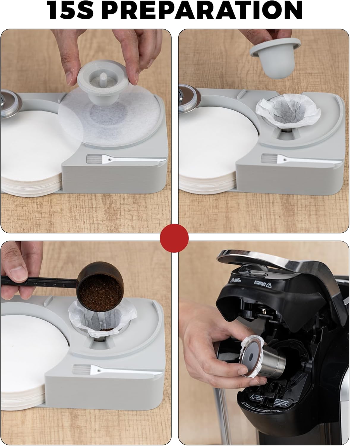 K1 Coffee Pod Maker with Reusable Coffee Pods, including 300pcs filter paper Compatible with Keurig 2.0 and 1.0 Coffee Makers machine,single serve pod coffee maker