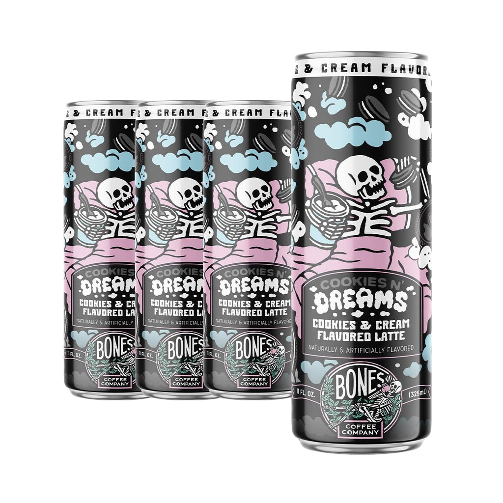 Bones Coffee Company S'mores Iced Coffee Latte - S'mores Flavored Canned Coffee Drink - 12 Pack Cans - 11 Oz Each