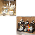 2 Pack Bathroom Cabinet Organizer, 3 Pack Under Sink Organizers and Storage L-Shaped