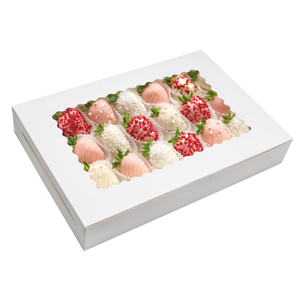 Valentine Gift 5 Pack Cookie Boxes 16x11x2.5inch Bakery Boxes with Window Treat Boxes for Cookie Packaging Gift Giving Dessert Boxes for Chocolate Covered Strawberries, Donuts, Cocoa Bombs