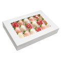 Valentine Gift 5 Pack Cookie Boxes 16x11x2.5inch Bakery Boxes with Window Treat Boxes for Cookie Packaging Gift Giving Dessert Boxes for Chocolate Covered Strawberries, Donuts, Cocoa Bombs