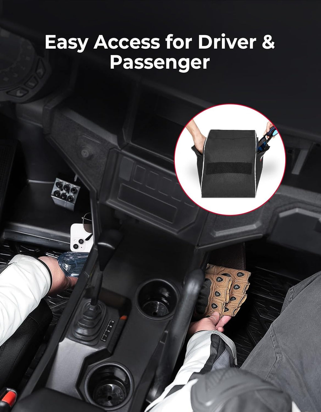 KEMIMOTO Storage Bag UTV Console Bag Compatible with Polaris General 1000/4 1000/ General XP 1000 2016 2017 2018 2019 2020 2021 2022 2023 2024 2025 2026