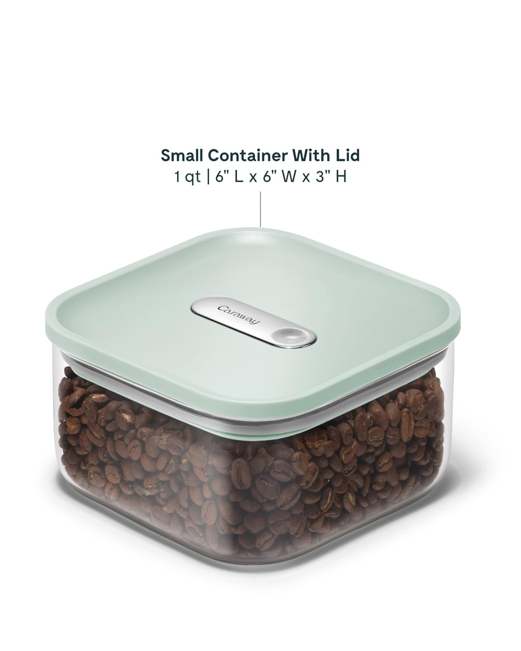 Caraway 4qt Glass Airtight Food Storage Container with Lid – Non-Toxic, BPA-Free Kitchen Storage Container – Stackable, Space-Saving Airtight Container for Dry Goods and More - Cream