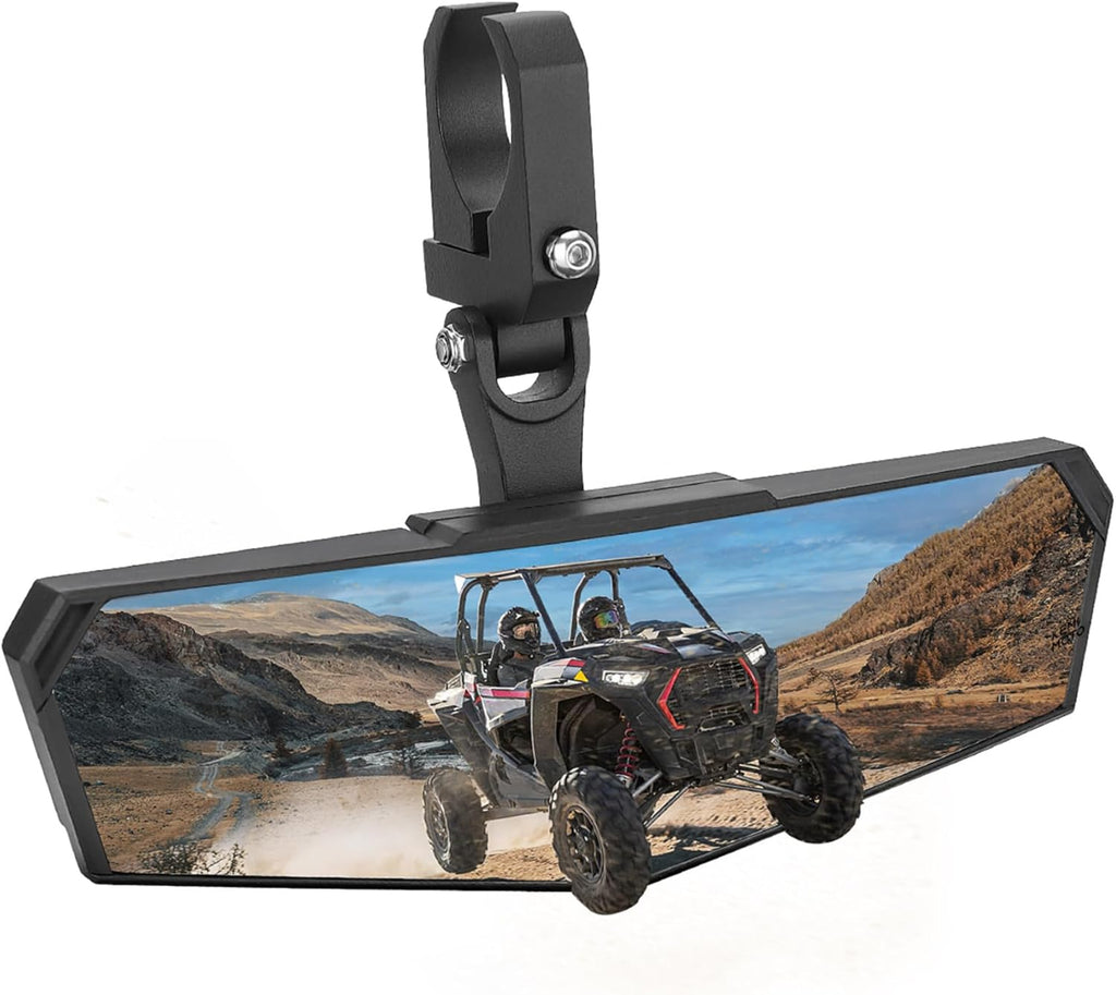 KEMIMOTO UTV Rear View Mirror, SXS UTV Mirror Clear View with 1.5-2 inch 360° Adjustable Low Profile Aluminum Clamp Compatible with Polaris RZR 1000 Pioneer Talon Kawasaki KRX Mule Can Am X3 Zforce
