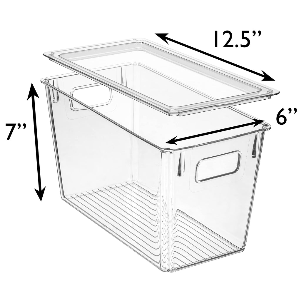 ClearSpace Plastic Storage Bins with Lids XL – Perfect Kitchen Organization or Pantry Storage – Fridge/Cabinet Organizers