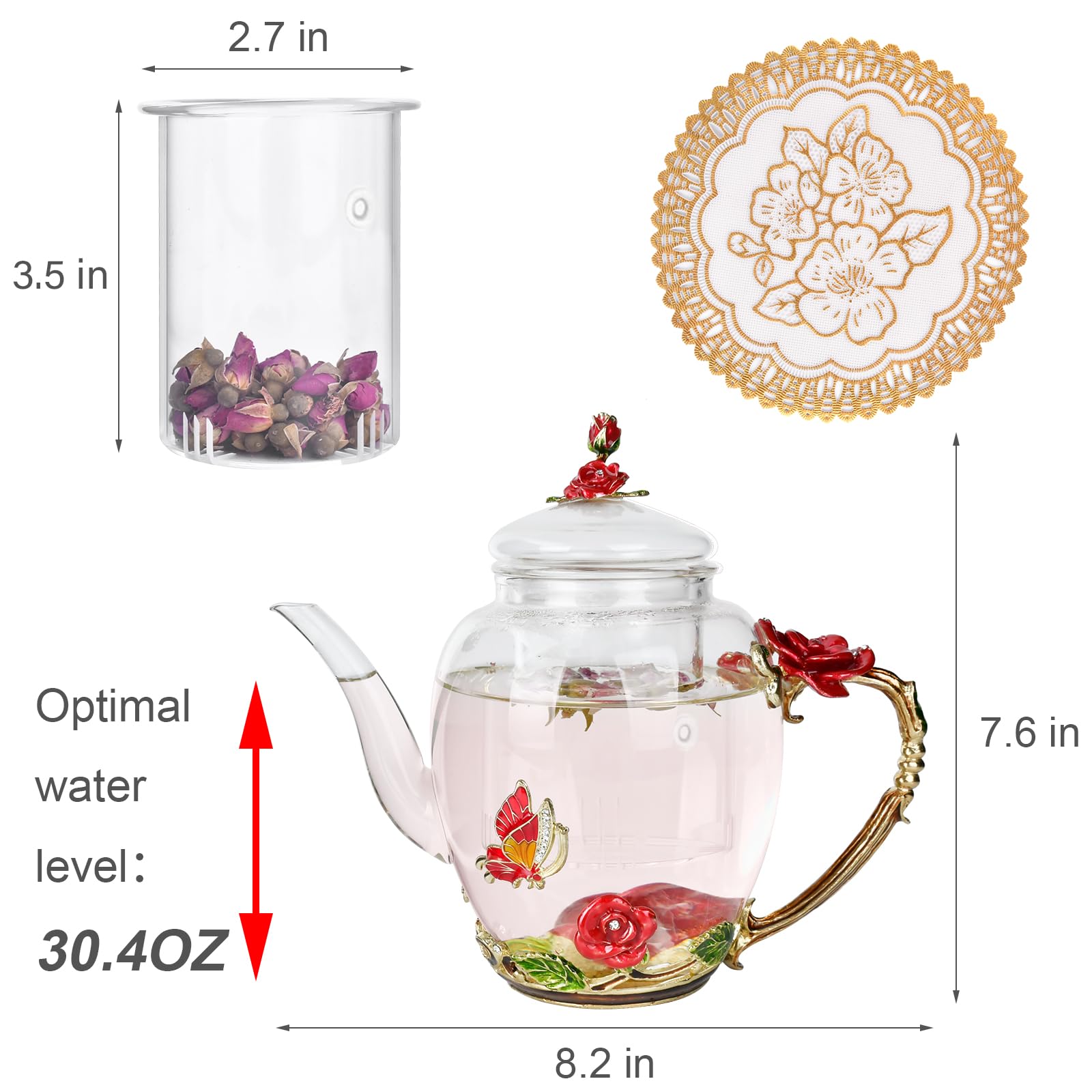 OEAGO Gifts for Mom Women Mothers Day Valentines Day Gifts Glass Coffee Enamels Mug Best Birthday Valentine's for Her Girlfriend Wife from Daughter Son Tea Cup Christmas Stocking Stuffers