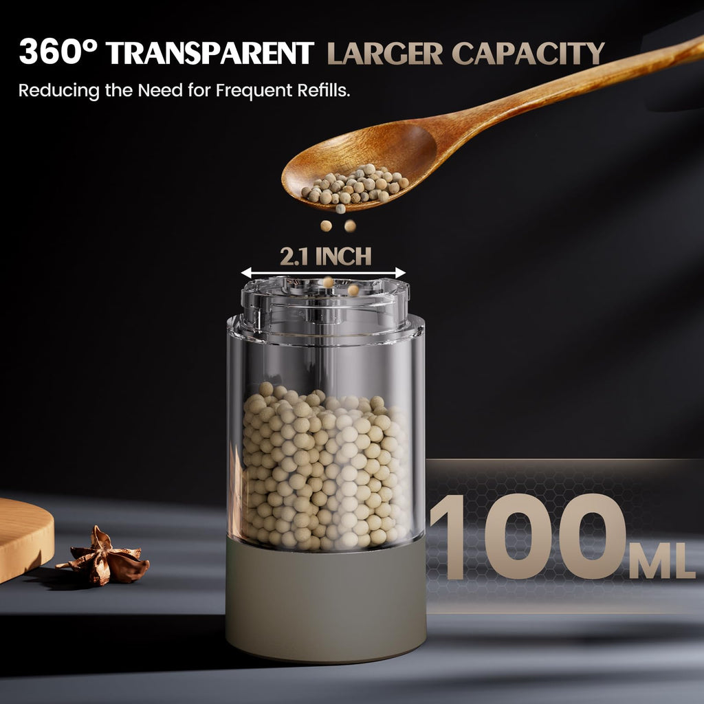 Electric Salt and Pepper Grinder Set Automatic Battery Pepper Mill Shakers Adjustable Coarseness Upgraded Larger Capacity with Led Home and Kitchen Appliances Birthday Gifts for Women Mom