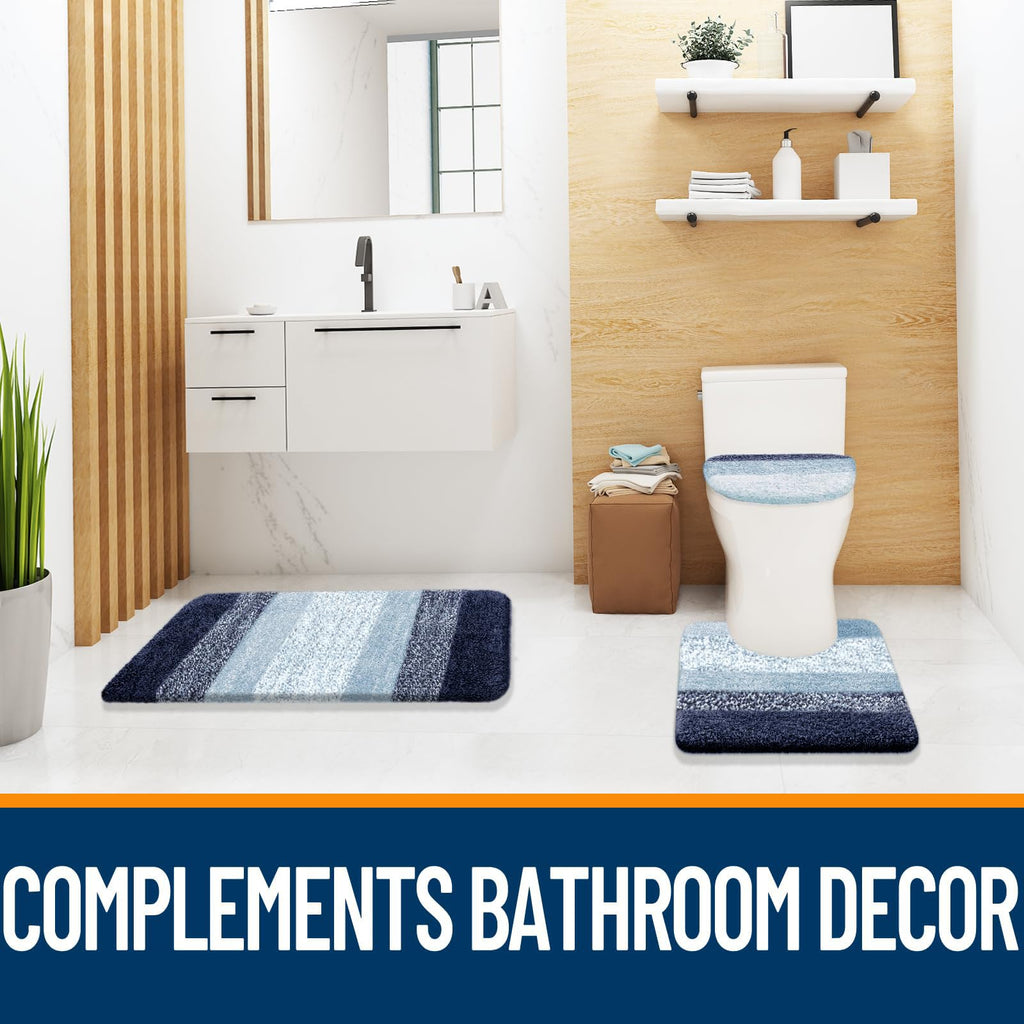 OLANLY Soft Microfiber Bathroom Toilet Lid Cover, Machine Washable Seat Covers, 17.5x15, Stays in Place Rubber Backing, Fits Most Round, Elongated and Oblong Lids, Accessories Decor, Gray