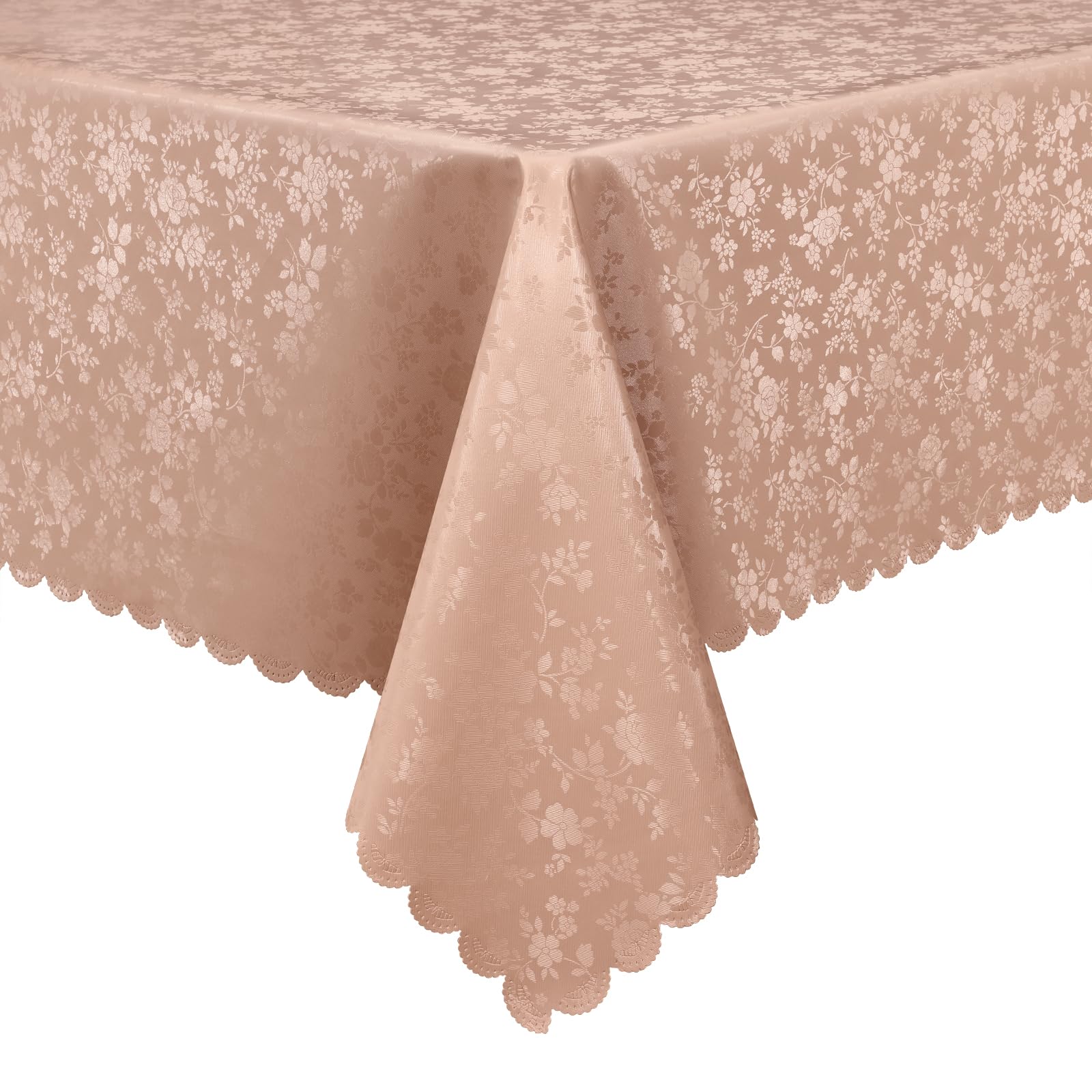Smiry Rectangle Table Cloth, Waterproof Heavy Duty Vinyl Tablecloths, Wipeable Washable Table Cover for Kitchen and Dining Room (Beige, 60" X 84")