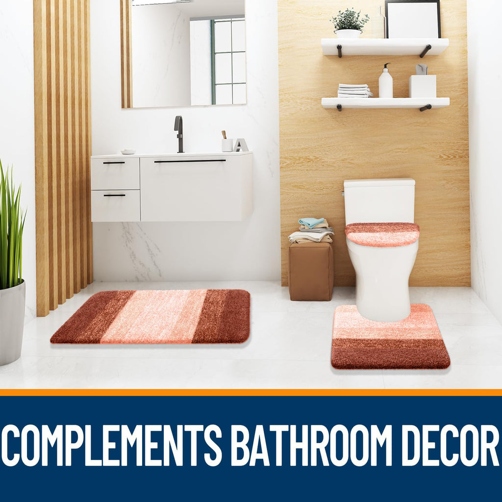 OLANLY Soft Microfiber Bathroom Toilet Lid Cover, Machine Washable Seat Covers, 17.5x15, Stays in Place Rubber Backing, Fits Most Round, Elongated and Oblong Lids, Accessories Decor, Gray