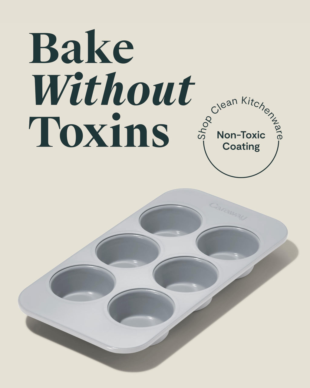 Caraway Non-Stick Ceramic 12-Cup Muffin Pan - Naturally Slick Ceramic Coating - Non-Toxic, PTFE & PFOA Free - Perfect for Cupcakes, Muffins, and More - Cream