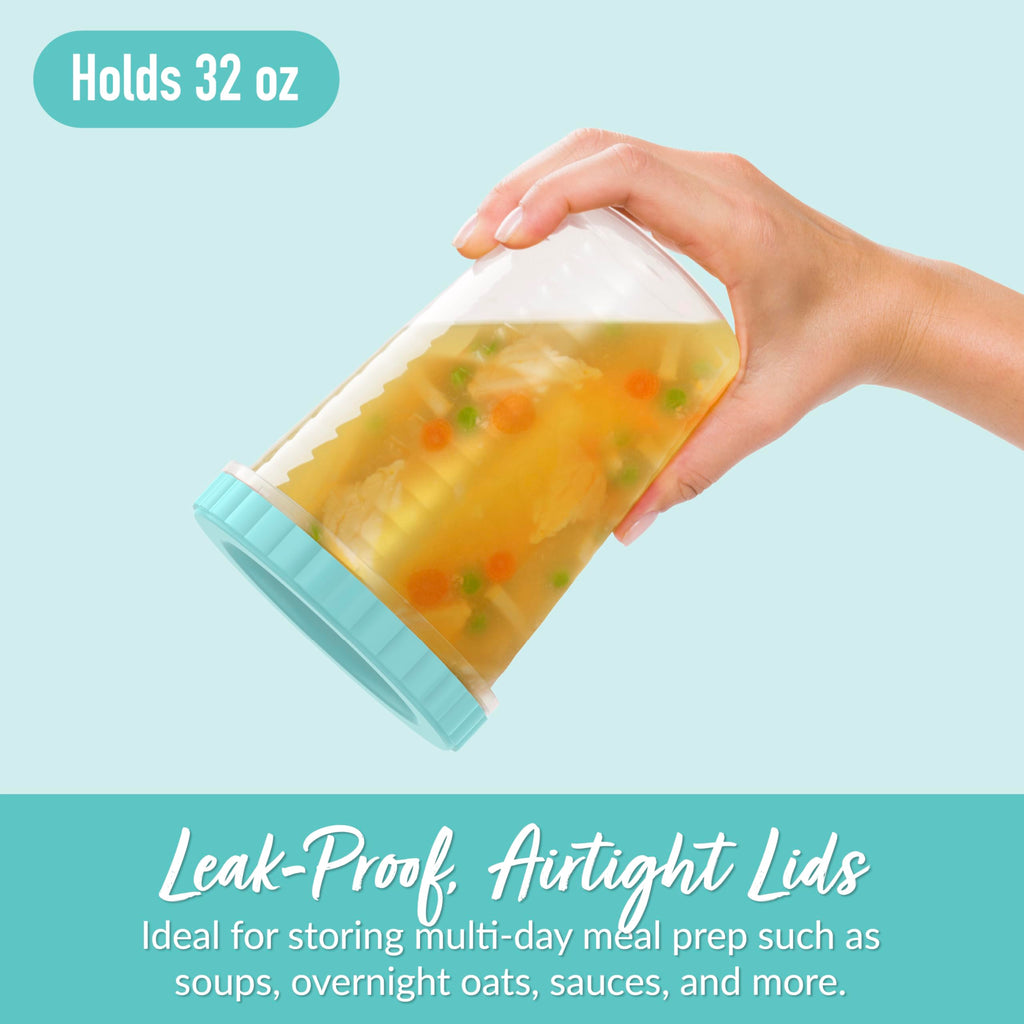 Bentgo Prep - 20 Piece 8 fl oz Leak-Proof Deli Containers with Lids, Food Storage for Meal Prep, Twist-Top, Reusable, PFAS & BPA-Free, Stackable, Microwave, Freezer, & Dishwasher Safe (Honeydew)